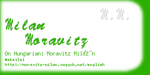 milan moravitz business card